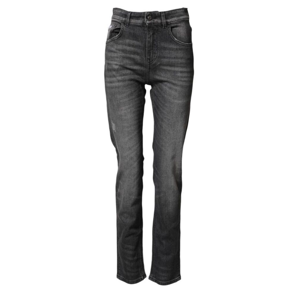 Dolce & Gabbana Gray High Waist Cotton Skinny Denim Women's Jeans